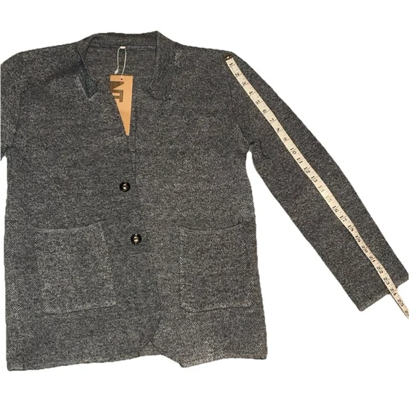 Women's Nitagut Gray Knit Blazer Size Small - Picture 3 of 7